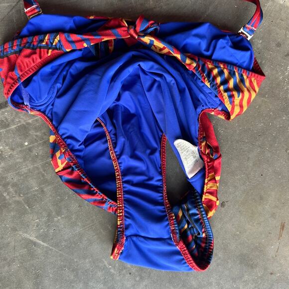 Salinas One Piece Swimsuit Women's S Tropical Multi Color Halter Bathing Suit - Picture 7 of 8